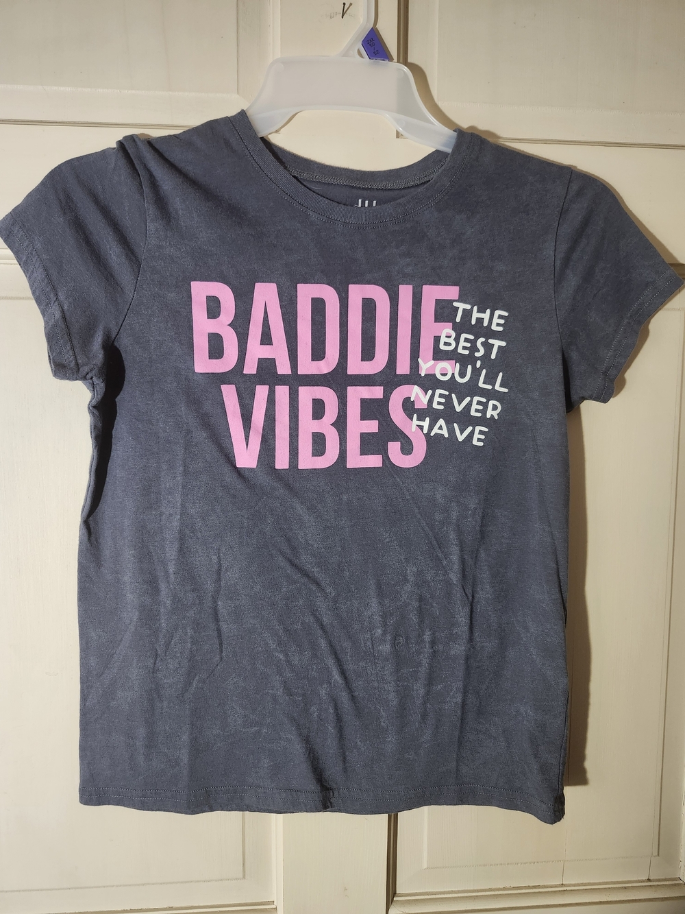 Wound Up 'Baddie Vibes' Tee - Pink on Charcoal